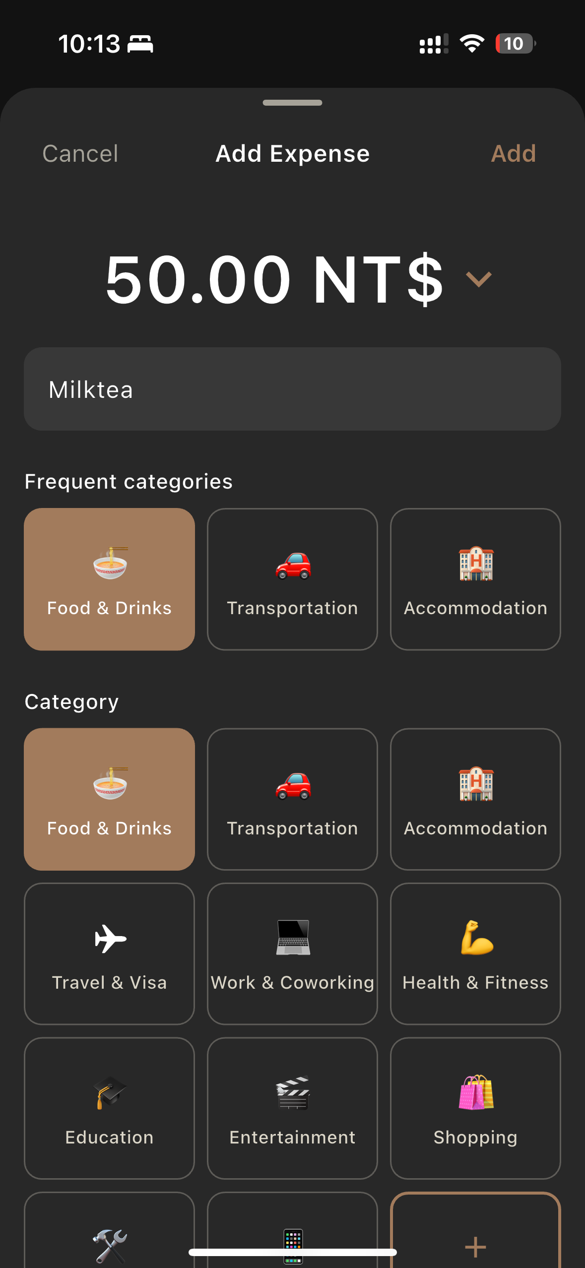 Cashpense expense list view